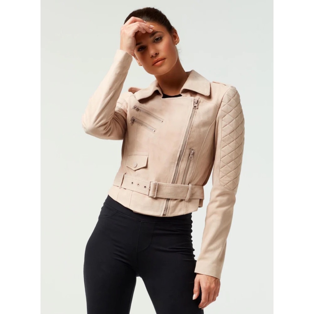 NWT Blanc Noir The Social Suede Moto Jacket- 100% Real Leather